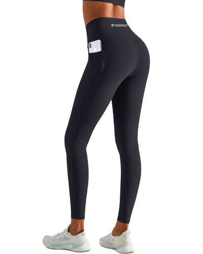 Runbusy Women's High-Waisted 7/8 Leggings with Pockets - Buttery-Soft Yoga Pants Workout Leggings - Squat-Proof Gym Tights