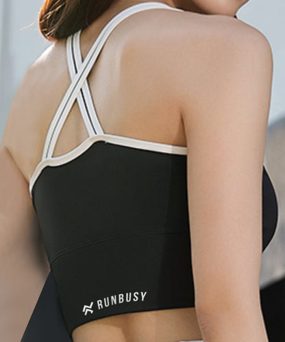 Runbusy Studio Crisscross Pull-On Women's Medium-Support Padded Sports Bra